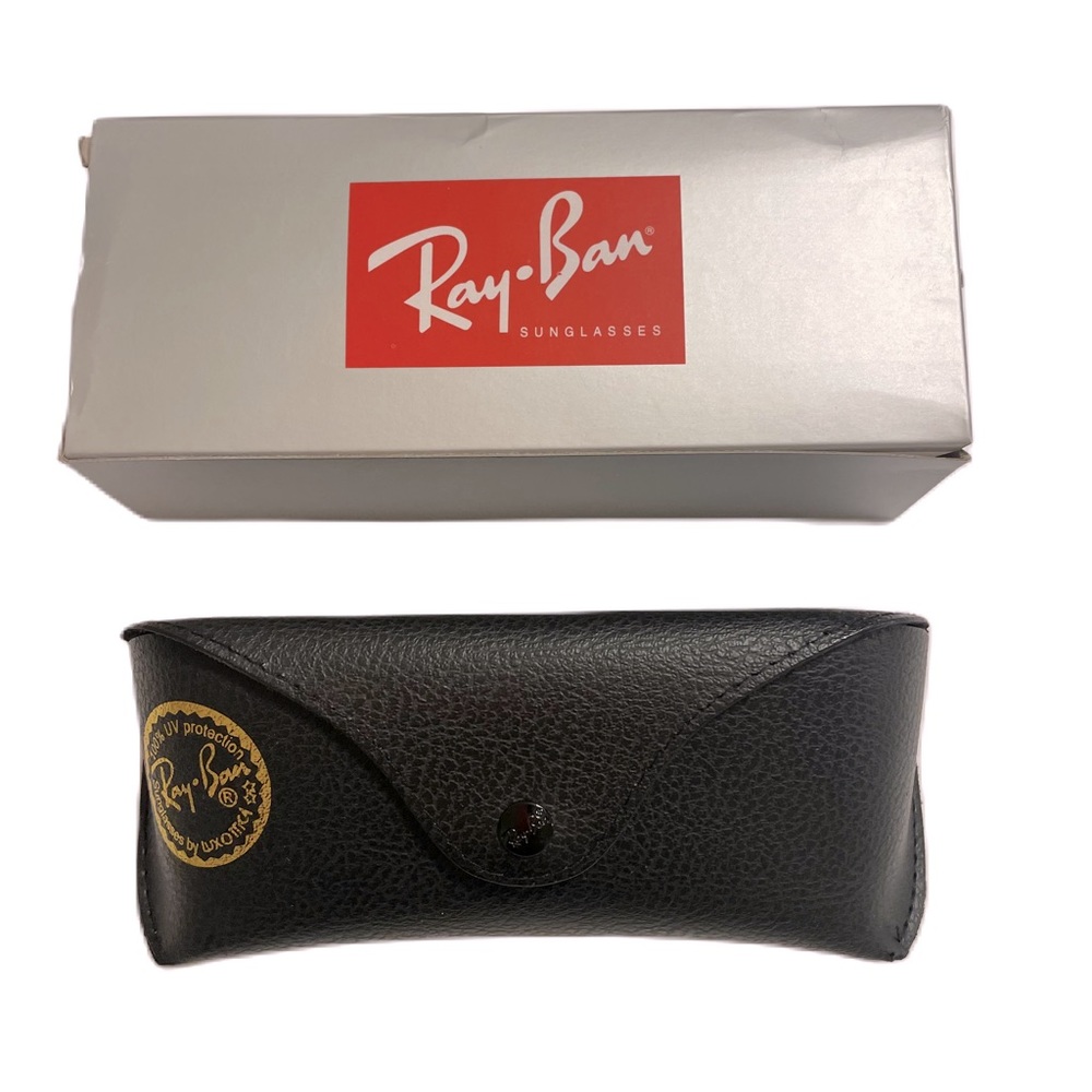RAY-BAN • ❗️NWT❗️Black Sunglasses Hard Protective Case Gold Lettering